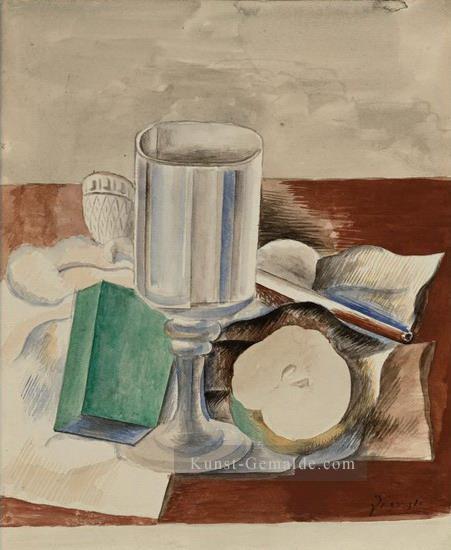 Stillleben au verre et a la pomme 1914 kubist Pablo Picasso Ölgemälde